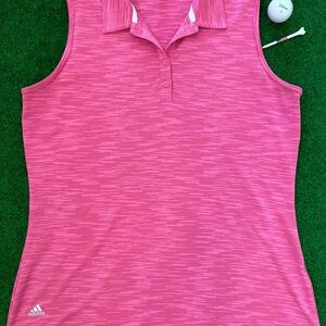 Adidas Women's Pink Sleeveless Polo
